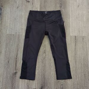 Layer 8 Black Crapis Perforated Mesh Leggings Large